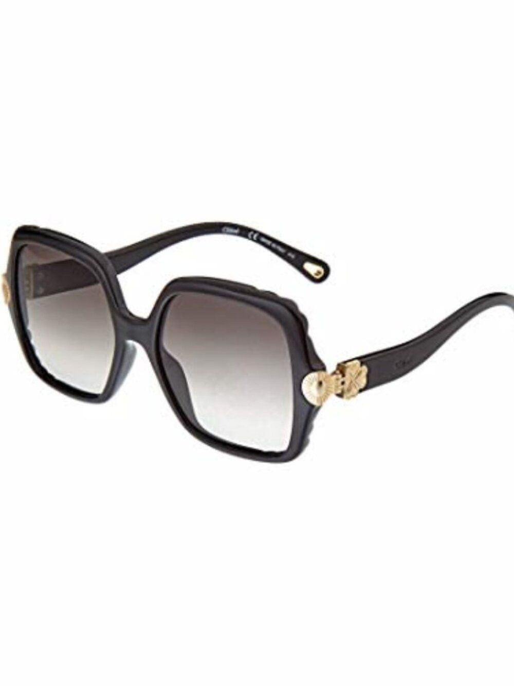 Chloe Black Square Sunglasses with gold detail Chloe Square Sunglasses CE746S 00